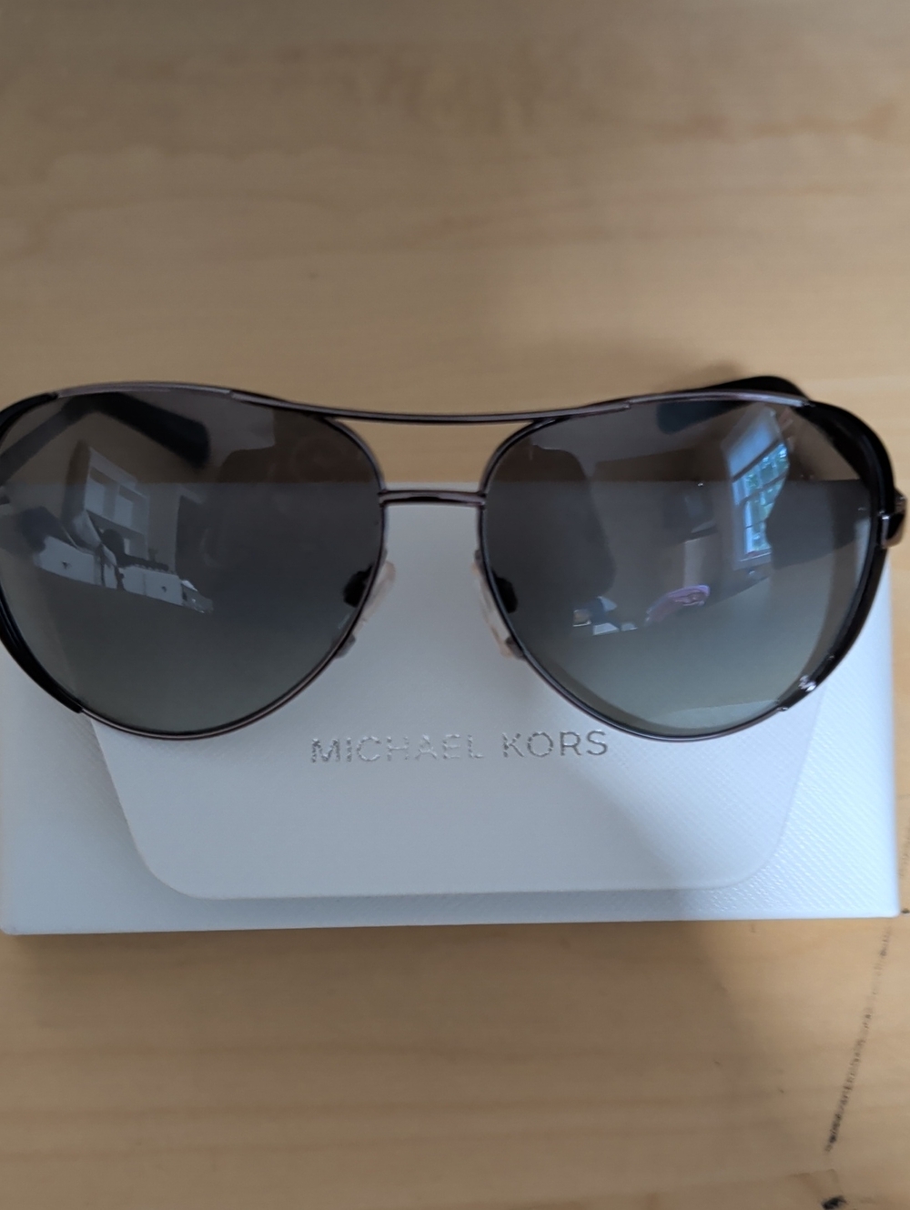 Michael Kors Aviator Sunglasses in Brown and Smoke Gradient